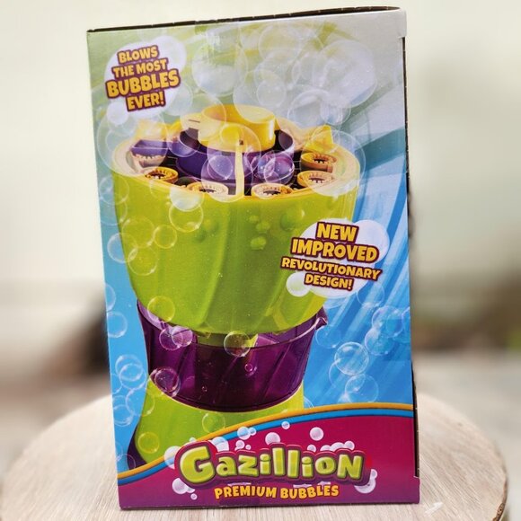 NEW Gazillion Bubble Machine with Solution Refill Birthday Party Supplies Green - Picture 9 of 14